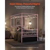 image:imageVEVOR Canopy Bed Frame Full Size Metal Canopy Bed with Minimalist Headboard amp Four Posters Design Heavy Duty Steel Slats Support Underbed Storage Space No Box Spring Needed Easy Assembly GoldTwin