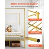 image:imageVEVOR Canopy Bed Frame Full Size Metal Canopy Bed with Minimalist Headboard amp Four Posters Design Heavy Duty Steel Slats Support Underbed Storage Space No Box Spring Needed Easy Assembly GoldQueen