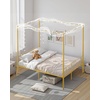 image:imageVEVOR Canopy Bed Frame Full Size Metal Canopy Bed with Minimalist Headboard amp Four Posters Design Heavy Duty Steel Slats Support Underbed Storage Space No Box Spring Needed Easy Assembly GoldFull