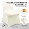 image:imageVEVOR Chair Covers Polyester Spandex Chair Cover Stretch Slipcovers for Wedding Party Dining Banquet FlatFront Chair Covers Whitea 53PCSBeigeb