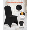 image:imageVEVOR Chair Covers Polyester Spandex Chair Cover Stretch Slipcovers for Wedding Party Dining Banquet FlatFront Chair Covers Whitea 53PCSBlackb