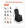image:imageVEVOR Chair Covers Polyester Spandex Chair Cover Stretch Slipcovers for Wedding Party Dining Banquet FlatFront Chair Covers Whitea 53PCSBlackd