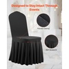 image:imageVEVOR Chair Covers Polyester Spandex Chair Cover Stretch Slipcovers for Wedding Party Dining Banquet FlatFront Chair Covers Whitea 53PCSBlackd
