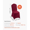 image:imageVEVOR Chair Covers Polyester Spandex Chair Cover Stretch Slipcovers for Wedding Party Dining Banquet FlatFront Chair Covers Whitea 53PCSBurgundya