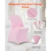 image:imageVEVOR Chair Covers Polyester Spandex Chair Cover Stretch Slipcovers for Wedding Party Dining Banquet FlatFront Chair Covers Whitea 53PCSPinkc