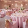image:imageVEVOR Chair Covers Polyester Spandex Chair Cover Stretch Slipcovers for Wedding Party Dining Banquet FlatFront Chair Covers Whitea 53PCSPinkc