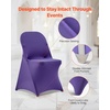 image:imageVEVOR Chair Covers Polyester Spandex Chair Cover Stretch Slipcovers for Wedding Party Dining Banquet FlatFront Chair Covers Whitea 53PCSPurplec