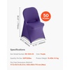 image:imageVEVOR Chair Covers Polyester Spandex Chair Cover Stretch Slipcovers for Wedding Party Dining Banquet FlatFront Chair Covers Whitea 53PCSPurplec