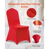 image:imageVEVOR Chair Covers Polyester Spandex Chair Cover Stretch Slipcovers for Wedding Party Dining Banquet FlatFront Chair Covers Whitea 53PCSReda