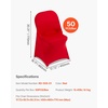 image:imageVEVOR Chair Covers Polyester Spandex Chair Cover Stretch Slipcovers for Wedding Party Dining Banquet FlatFront Chair Covers Whitea 53PCSRedc