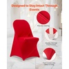 image:imageVEVOR Chair Covers Polyester Spandex Chair Cover Stretch Slipcovers for Wedding Party Dining Banquet FlatFront Chair Covers Whitea 53PCSRedc