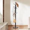 image:imageVEVOR Coat Rack Freestanding Coats Tree Stand with Stable Marble Base amp 6 Hooks Free Standing Hall Coat Rack for Entryway Bedroom Office Living Room Modern Clothes Hanger for Coats Hats BagsHook