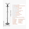 image:imageVEVOR Coat Rack Freestanding Coats Tree Stand with Stable Marble Base amp 6 Hooks Free Standing Hall Coat Rack for Entryway Bedroom Office Living Room Modern Clothes Hanger for Coats Hats Bagswith Umbrella Holder