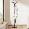 image:imageVEVOR Coat Rack Freestanding Coats Tree Stand with Stable Marble Base amp 6 Hooks Free Standing Hall Coat Rack for Entryway Bedroom Office Living Room Modern Clothes Hanger for Coats Hats Bagswith Umbrella Holder
