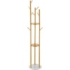 image:imageVEVOR Coat Rack Freestanding Coats Tree Stand with Stable Marble Base amp 6 Hooks Free Standing Hall Coat Rack for Entryway Bedroom Office Living Room Modern Clothes Hanger for Coats Hats Bagswith Storage Board