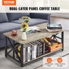 image:imageVEVOR Coffee Table Modern Faux Marble Coffee Table Large 2Tier Rectangle Center Desk with Geometric Legs Minimalist Sturdy Metal Frame Accent End Desk for Living Room Office Easy Assembly White40 Inch