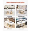 image:imageVEVOR Coffee Table Modern Faux Marble Coffee Table Large 2Tier Rectangle Center Desk with Geometric Legs Minimalist Sturdy Metal Frame Accent End Desk for Living Room Office Easy Assembly White393 Inch