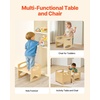 image:imageVEVOR Montessori Weaning Table and Chair Set Wooden Kids Table and Chair Set for Toddlers 15 Step Stool with Whiteboard and 3 Heights Adjustable Easy to Clean for Eating Drawing Reading PlayingNatural