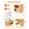 image:imageVEVOR Montessori Weaning Table and Chair Set Wooden Kids Table and Chair Set for Toddlers 15 Step Stool with Whiteboard and 3 Heights Adjustable Easy to Clean for Eating Drawing Reading PlayingNatural