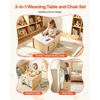 image:imageVEVOR Montessori Weaning Table and Chair Set Wooden Kids Table and Chair Set for Toddlers 15 Step Stool with Whiteboard and 3 Heights Adjustable Easy to Clean for Eating Drawing Reading PlayingNatural Wood