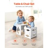 image:imageVEVOR Montessori Weaning Table and Chair Set Wooden Kids Table and Chair Set for Toddlers 15 Step Stool with Whiteboard and 3 Heights Adjustable Easy to Clean for Eating Drawing Reading PlayingWhite