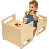 image:imageVEVOR Montessori Weaning Table and Chair Set Wooden Kids Table and Chair Set for Toddlers 15 Step Stool with Whiteboard and 3 Heights Adjustable Easy to Clean for Eating Drawing Reading PlayingNatural