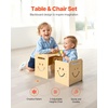 image:imageVEVOR Montessori Weaning Table and Chair Set Wooden Kids Table and Chair Set for Toddlers 15 Step Stool with Whiteboard and 3 Heights Adjustable Easy to Clean for Eating Drawing Reading PlayingNatural