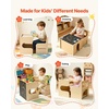 image:imageVEVOR Montessori Weaning Table and Chair Set Wooden Kids Table and Chair Set for Toddlers 15 Step Stool with Whiteboard and 3 Heights Adjustable Easy to Clean for Eating Drawing Reading PlayingNatural