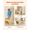image:imageVEVOR Montessori Weaning Table and Chair Set Wooden Kids Table and Chair Set for Toddlers 15 Step Stool with Whiteboard and 3 Heights Adjustable Easy to Clean for Eating Drawing Reading PlayingNatural