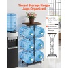 image:imageVEVOR Movable 5 Gallon Water Jug Holder Double Rows 3 or 5 Gallon Water Bottle Holder for 6 Bottles Heavy Duty Jug Rack Organizer with Lockable Casters amp Handle Foldable for Kitchen Office BlackBlack and Brown