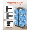 image:imageVEVOR Movable 5 Gallon Water Jug Holder Double Rows 3 or 5 Gallon Water Bottle Holder for 6 Bottles Heavy Duty Jug Rack Organizer with Lockable Casters amp Handle Foldable for Kitchen Office BlackBlack and Brown