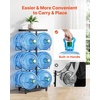 image:imageVEVOR Movable 5 Gallon Water Jug Holder Double Rows 3 or 5 Gallon Water Bottle Holder for 6 Bottles Heavy Duty Jug Rack Organizer with Lockable Casters amp Handle Foldable for Kitchen Office BlackBlack and Brown