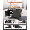 image:imageVEVOR Outdoor Grill Cart with Sink and Storage Cabinet 52 Inch Grill Table Waterproof Kitchen Island with Stainless Steel Top Spice Rack Wheel Movable Food Prep Station for Patio Bar Backyard BBQ551 Inch