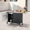 image:imageVEVOR Outdoor Grill Cart with Sink and Storage Cabinet 52 Inch Grill Table Waterproof Kitchen Island with Stainless Steel Top Spice Rack Wheel Movable Food Prep Station for Patio Bar Backyard BBQ52 Inch