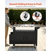 image:imageVEVOR Outdoor Grill Cart with Sink and Storage Cabinet 52 Inch Grill Table Waterproof Kitchen Island with Stainless Steel Top Spice Rack Wheel Movable Food Prep Station for Patio Bar Backyard BBQ551 Inch