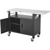 image:imageVEVOR Outdoor Grill Cart with Sink and Storage Cabinet 52 Inch Grill Table Waterproof Kitchen Island with Stainless Steel Top Spice Rack Wheel Movable Food Prep Station for Patio Bar Backyard BBQ551 Inch