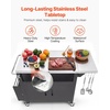 image:imageVEVOR Outdoor Grill Cart with Sink and Storage Cabinet 52 Inch Grill Table Waterproof Kitchen Island with Stainless Steel Top Spice Rack Wheel Movable Food Prep Station for Patio Bar Backyard BBQ551 Inch