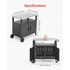 image:imageVEVOR Outdoor Grill Cart with Sink and Storage Cabinet 52 Inch Grill Table Waterproof Kitchen Island with Stainless Steel Top Spice Rack Wheel Movable Food Prep Station for Patio Bar Backyard BBQ364 Inch