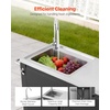 image:imageVEVOR Outdoor Grill Cart with Sink and Storage Cabinet 52 Inch Grill Table Waterproof Kitchen Island with Stainless Steel Top Spice Rack Wheel Movable Food Prep Station for Patio Bar Backyard BBQ52 Inch