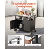 image:imageVEVOR Outdoor Grill Cart with Sink and Storage Cabinet 52 Inch Grill Table Waterproof Kitchen Island with Stainless Steel Top Spice Rack Wheel Movable Food Prep Station for Patio Bar Backyard BBQ364 Inch
