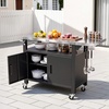 image:imageVEVOR Outdoor Grill Cart with Sink and Storage Cabinet 52 Inch Grill Table Waterproof Kitchen Island with Stainless Steel Top Spice Rack Wheel Movable Food Prep Station for Patio Bar Backyard BBQ551 Inch