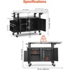 image:imageVEVOR Outdoor Grill Cart with Sink and Storage Cabinet 52 Inch Grill Table Waterproof Kitchen Island with Stainless Steel Top Spice Rack Wheel Movable Food Prep Station for Patio Bar Backyard BBQ551 Inch