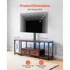 image:imageVEVOR TV Stand with Mount 472 Inch TV Stand Console with Power Outlet amp Storage Drawers for 3275 Inch TVs Height Adjustable Entertainment Center with LED Lights for Living Room Rustic Brown