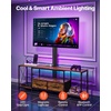 image:imageVEVOR TV Stand with Mount 472 Inch TV Stand Console with Power Outlet amp Storage Drawers for 3275 Inch TVs Height Adjustable Entertainment Center with LED Lights for Living Room Rustic Brown