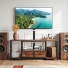 image:imageVEVOR TV Stand with Mount 472 Inch TV Stand Console with Power Outlet amp Storage Drawers for 3275 Inch TVs Height Adjustable Entertainment Center with LED Lights for Living Room Rustic Brown