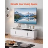 image:imageVEVOR TV Stand with Mount 591 Inch Swivel TV Stand Console with Power Outlet for 3275 Inch TVs Height Adjustable Modern Entertainment Center with Storage amp LED Lights for Living Room White