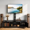 image:imageVEVOR TV Stand with Mount 591 Inch Swivel TV Stand Console with Power Outlet for 3275 Inch TVs Height Adjustable Modern Entertainment Center with Storage amp LED Lights for Living Room Black