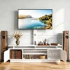 image:imageVEVOR TV Stand with Mount 591 Inch Swivel TV Stand Console with Power Outlet for 3275 Inch TVs Height Adjustable Modern Entertainment Center with Storage amp LED Lights for Living Room White
