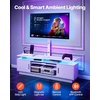 image:imageVEVOR TV Stand with Mount 591 Inch Swivel TV Stand Console with Power Outlet for 3275 Inch TVs Height Adjustable Modern Entertainment Center with Storage amp LED Lights for Living Room White