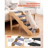 image:imageVEVOR Wood Pet Stairs 5Step Dog Stairs for Beds Sofa amp Cars 150lbs Load Capacity Floded Flat Design Stable amp Sturdy Cat amp Dog Step Ladder for Small Medium Large Older Pet Puppy EssentialsWood ColorBlue
